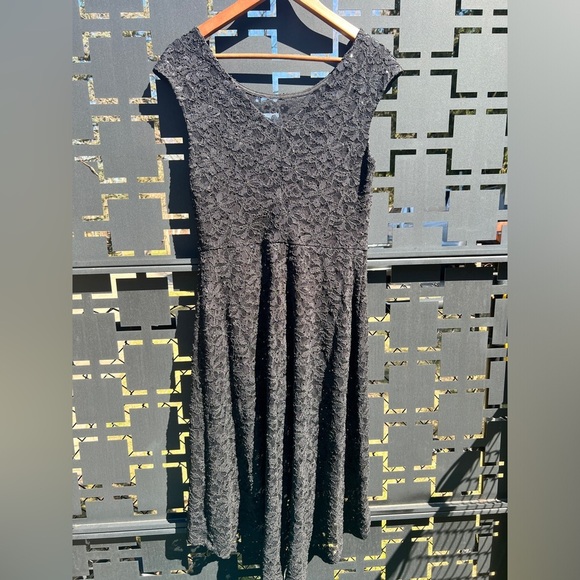 Connected Apparel Womens Sequins Black Lace Romantic Fit and Flare Dress 10 - Picture 6 of 13